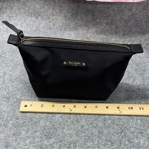 Kate Spade Black Zippered leather trimmed Pouch purse bag